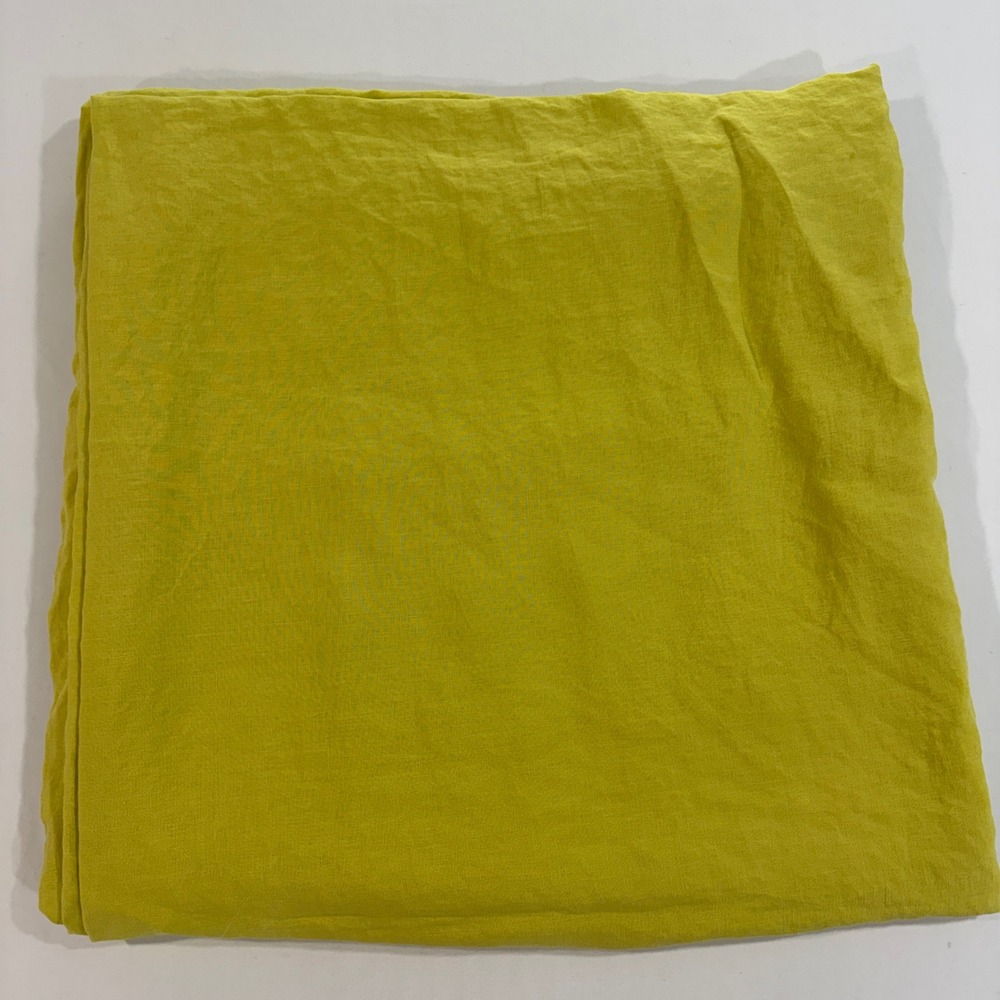 West Elm Belgian Flax Linen Duvet Cover Full Queen Citron Yellow 88x92 Duvet